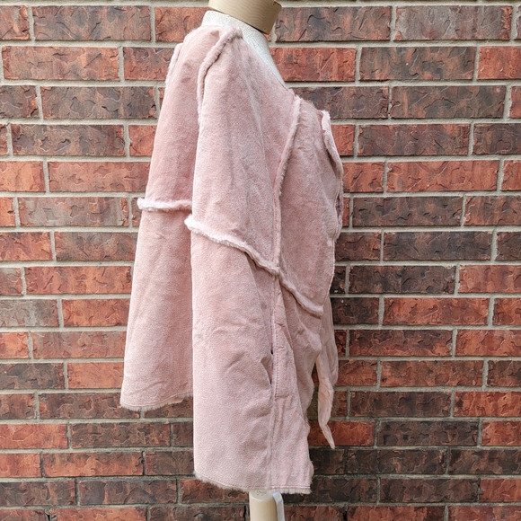 NWT Wilsons Maxima - Size L/XL Pink Suede Leather Poncho Cape Coat - Picture 4 of 16